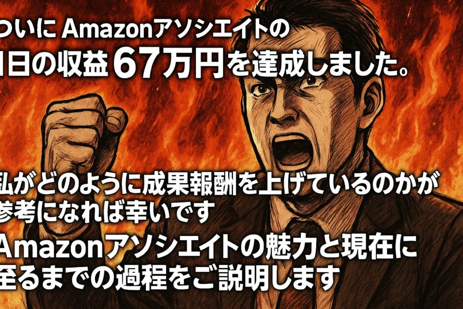 amazonアソシエイト収益1日67万円達成！アフィリエイト収入を大爆発させるエックスデー到来